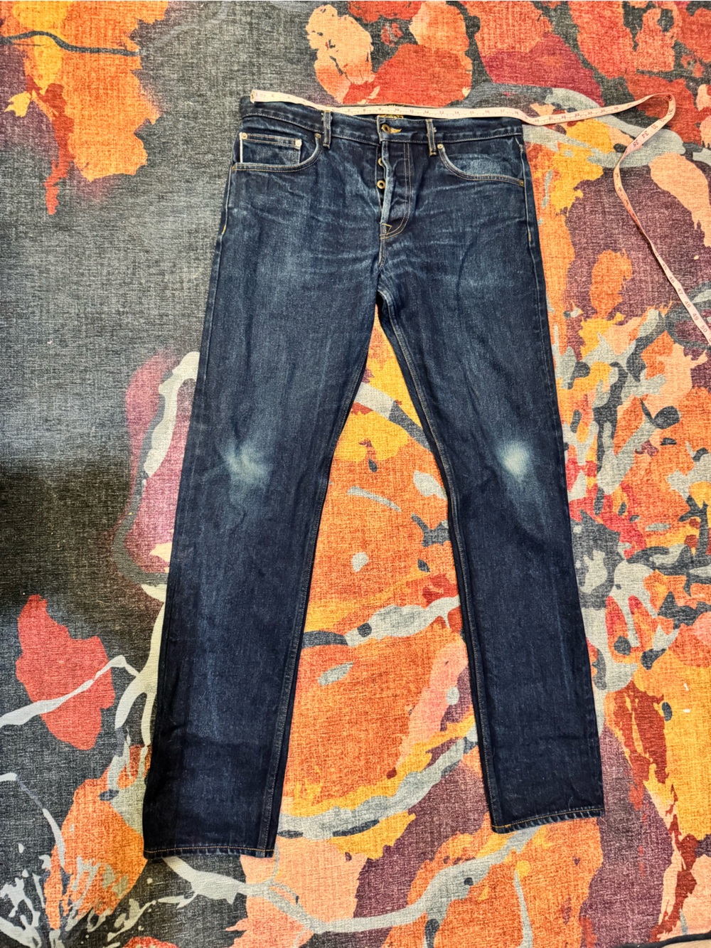 Brave Star Slim Men's Selvedge Jeans in Dark Indigo Blue - Picture 2 of 5